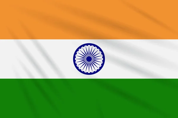 Flaga Indii Kołyszących Się Wietrze Realistyczne Wektor — Wektor stockowy