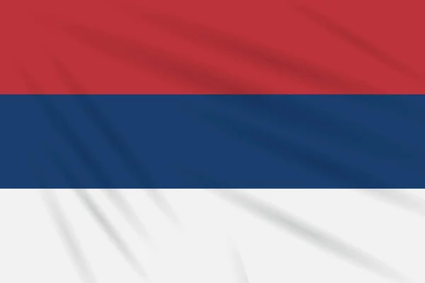 国旗塞尔维亚在风中摇曳 逼真的矢量 — 图库矢量图片