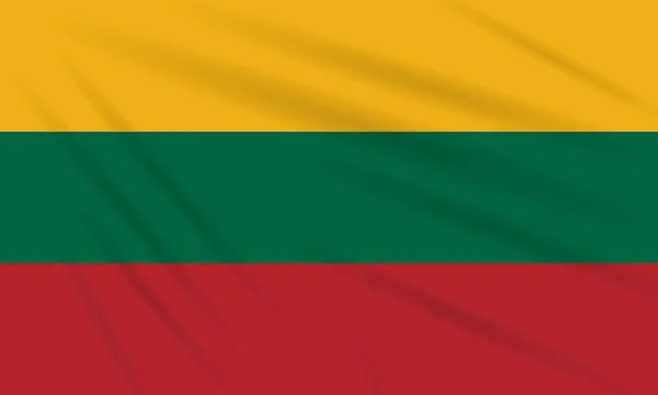 Litvanya Gerçekçi Vektör Rüzgarda Sallanan Bayrak — Stok Vektör