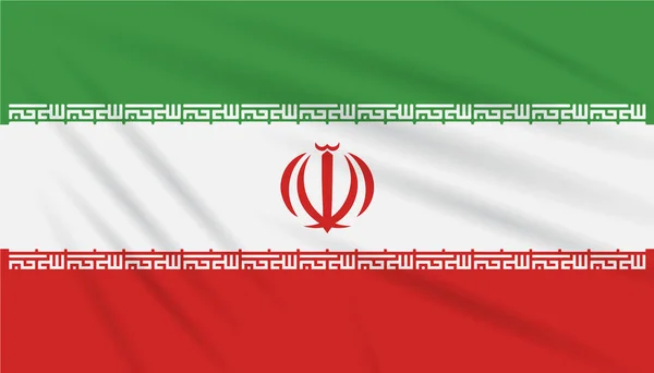 Bandeira Iran Swaying Wind Realistic Vector — Vetor de Stock
