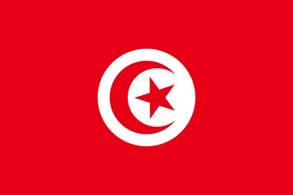 Flaga Tunezji Oficjalnym Kursem Kolory Wektor — Wektor stockowy