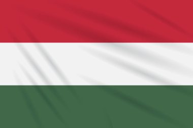Macaristan gerçekçi vektör rüzgarda sallanan bayrak.