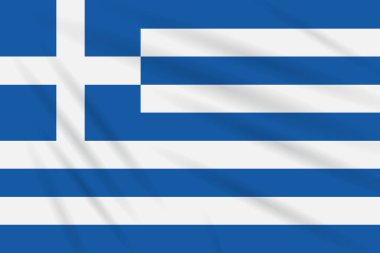 Yunanistan gerçekçi vektör rüzgarda sallanan bayrak.