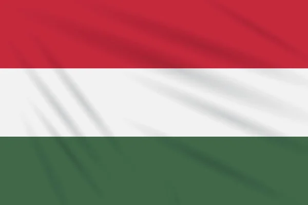 Flag Hungary Swaying Wind Realistic Vector — Stock Vector