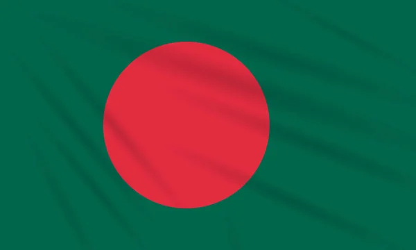 Vlajka Bangladéše Kymácí Větru Realistická Vektorová — Stockový vektor