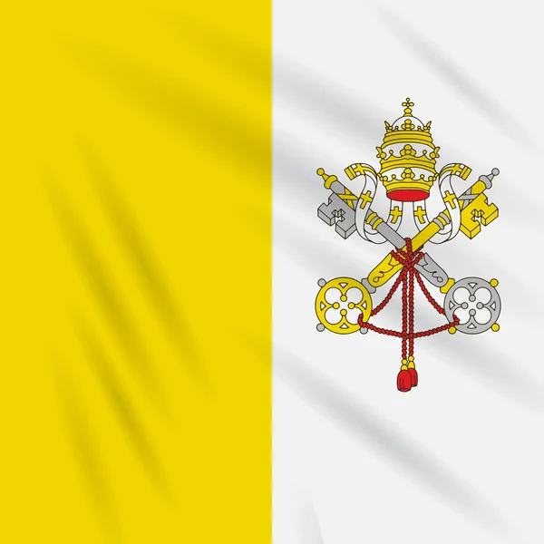 Vlag Van Vaticaanstad Zwaaiend Wind Realistische Vector — Stockvector