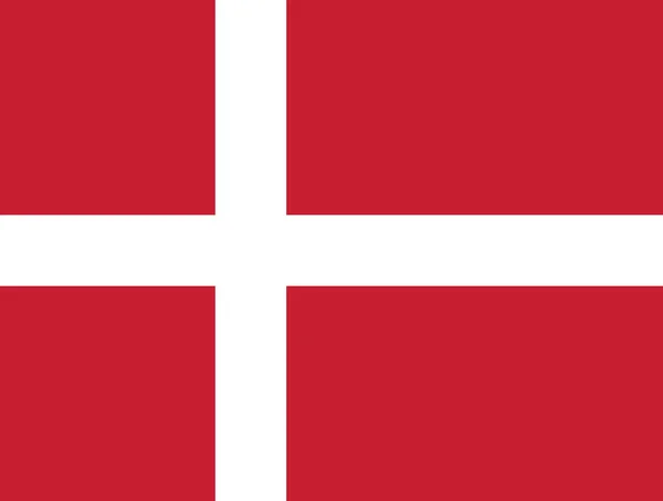 Flaga Danii Oficjalnym Kursem Kolory Wektor — Wektor stockowy