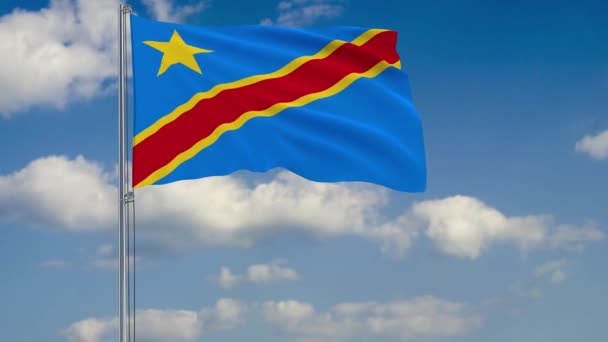 Bandeira da República Democrática do Congo — Vídeo de Stock