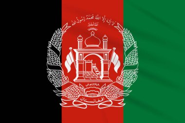 Afganistan gerçekçi vektör rüzgarda sallanan bayrak.