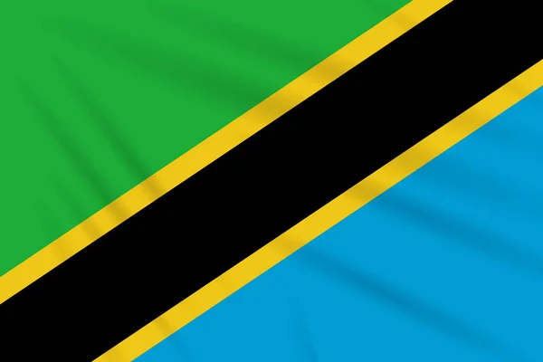Tanzanya Gerçekçi Vektör Rüzgarda Sallanan Bayrak — Stok Vektör