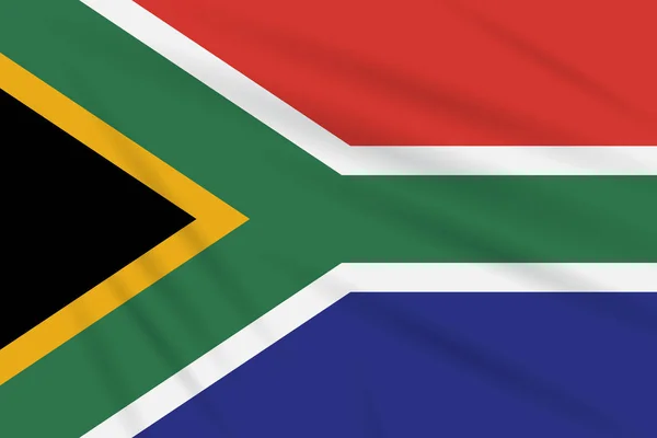 Flagga Sydafrika Som Vajar Vinden Realistisk Vektor — Stock vektor