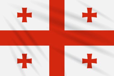 Rüzgar, gerçekçi vektör sallanan bayrak Georgia.