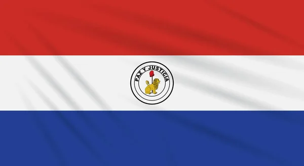 Flag Paraguay Back Side Swaying Wind Realistic Vector — Stock Vector