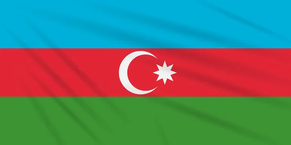 Σημαία Του Αζερμπαϊτζάν Που Λικνίζονται Στον Άνεμο Ρεαλιστική Διάνυσμα — Διανυσματικό Αρχείο