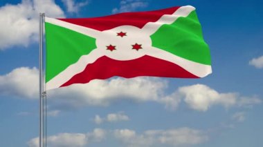 Burundi bayrağı bulutlar çerçevede