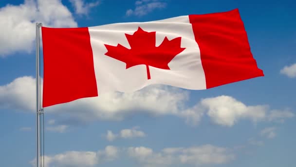 加拿大的旗子反对云彩背景 — 图库视频影像