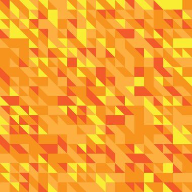 Vektör çizim seamless modeli basit üçgen sarı, turuncu, kırmızı renkleri farklı tonlarında.