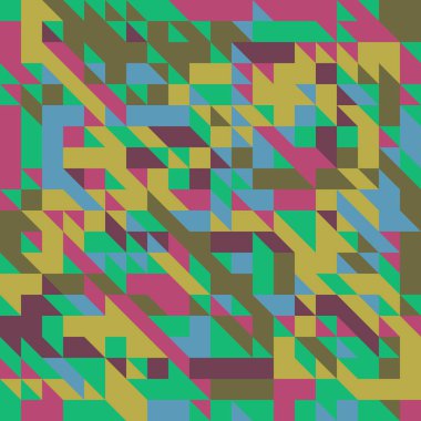 Basit geometrik nesneleri doğrudan sarı, Kızıl, kahverengi ve yeşil renklerde Dikişsiz desen vektör çizim.