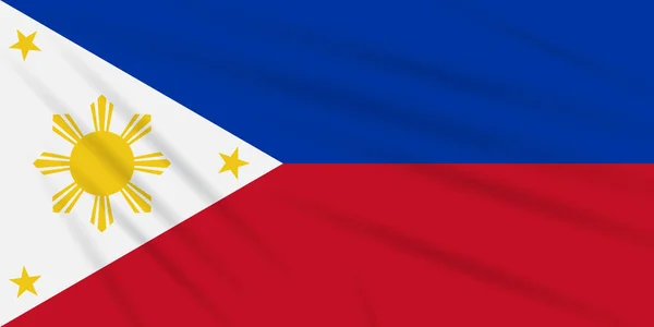 Флаг Филиппин Мирное Время Качания Ветру Реалистичный Вектор — стоковый вектор