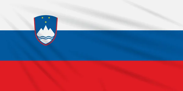 Bandeira Slovenia Swaying Wind Realistic Vector — Vetor de Stock