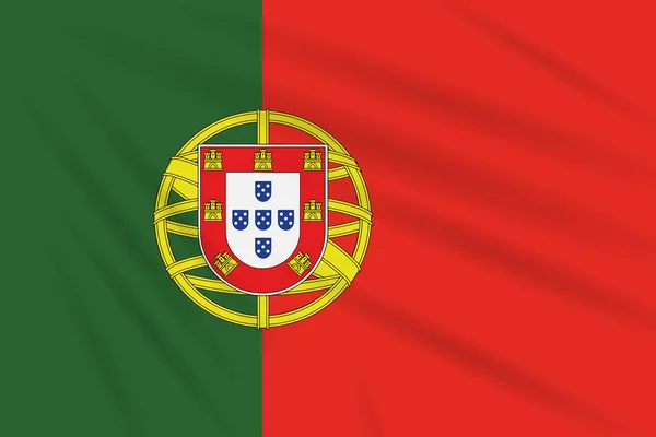Steag Portugalia Legănat Vânt Vector Realist — Vector de stoc