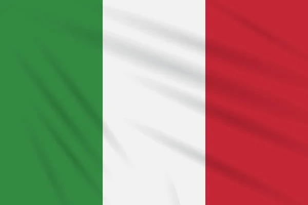 Vlajka Itálie Kymácí Větru Realistická Vektorová — Stockový vektor