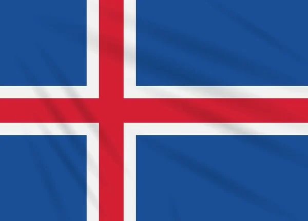 Flaga Islandii Kołyszące Się Wietrze Realistyczne Wektor — Wektor stockowy