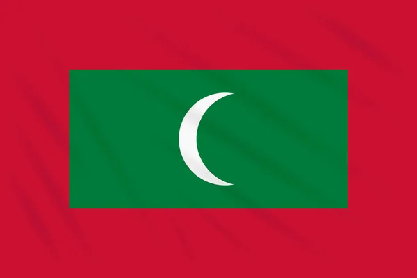 Σημαία Των Μαλδίβων Λικνίζονται Στον Άνεμο Ρεαλιστική Διάνυσμα — Διανυσματικό Αρχείο