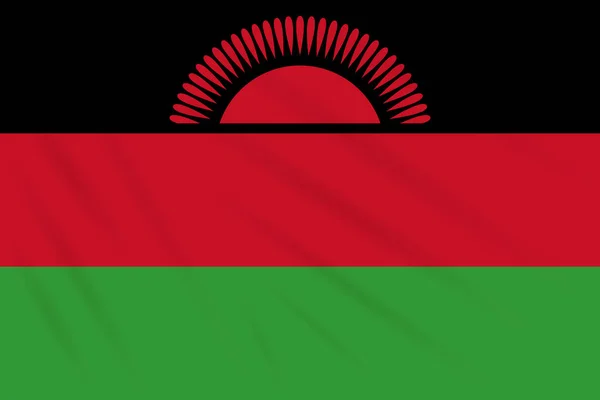 Malavi Gerçekçi Vektör Rüzgarda Sallanan Bayrak — Stok Vektör