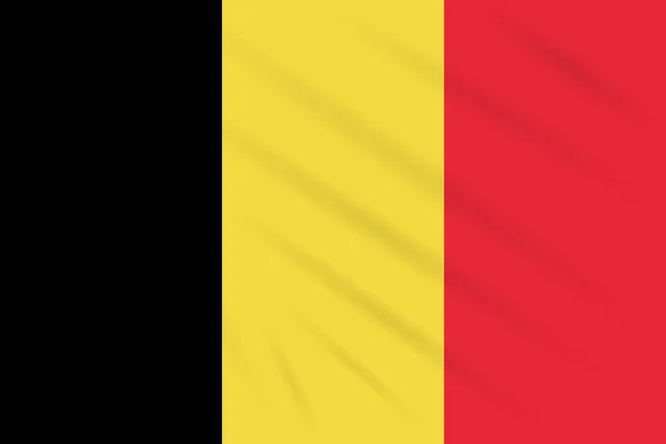 Bandera Bélgica Balanceo Viento Vector Realista — Vector de stock