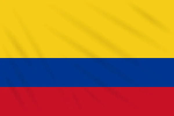 Flagge Kolumbiens Wind Realistischer Vektor — Stockvektor