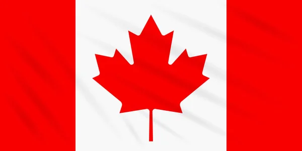 Canada Rüzgar Gerçekçi Vektör Sallanan Bayrak — Stok Vektör