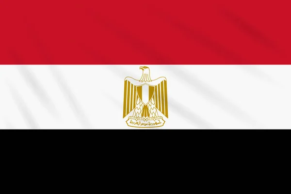 Vlag Van Egypte Zwaaiend Wind Realistische Vector — Stockvector