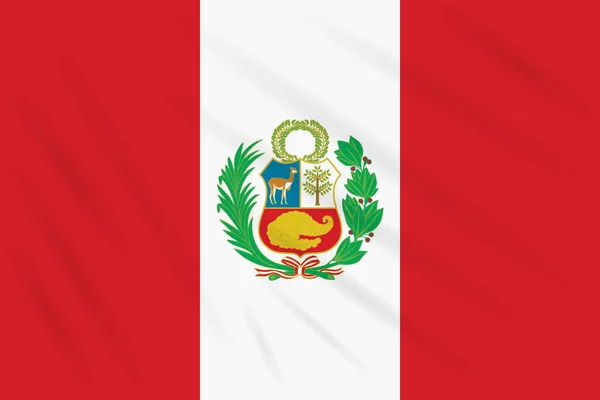 Flagge Peru Schwankend Wind Realistischer Vektor — Stockvektor