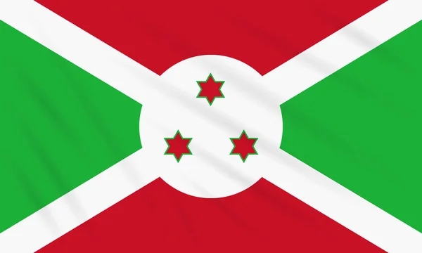 Rüzgar Gerçekçi Vektör Sallanan Burundi Bayrağı — Stok Vektör