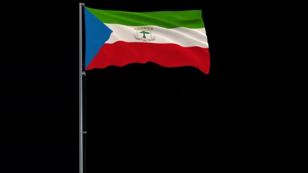Σημαία της Ισημερινής Γουινέας, 4 k πλάνα prores 4444 με διαφάνεια άλφα — Αρχείο Βίντεο