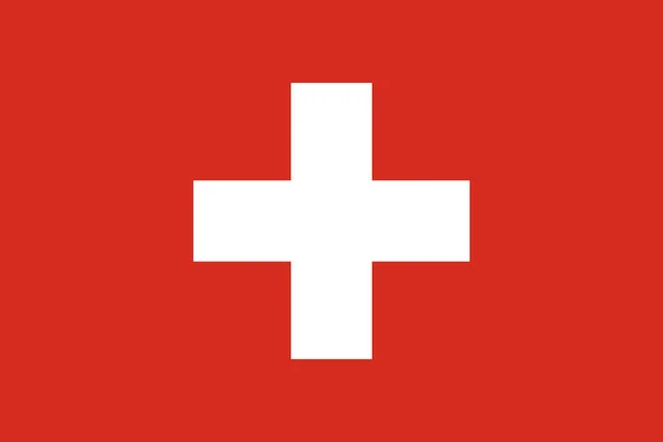 Hivatalos Árfolyam Színek Vektoros Svájc Zászlaja — Stock Vector