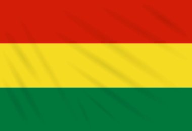 Bolivya gerçekçi vektör rüzgarda sallanan bayrak.