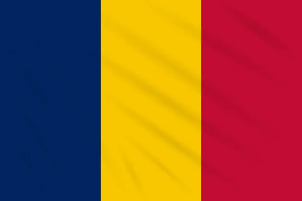 Drapeau Tchad Oscillant Dans Vent Vecteur Réaliste — Image vectorielle