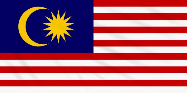 Bandeira Malaysia Swaying Wind Realistic Vector — Vetor de Stock