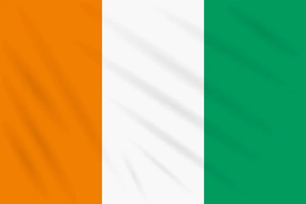 Bandeira Cote Ivoire Costa Marfim Balançando Vento Vetor Realista — Vetor de Stock