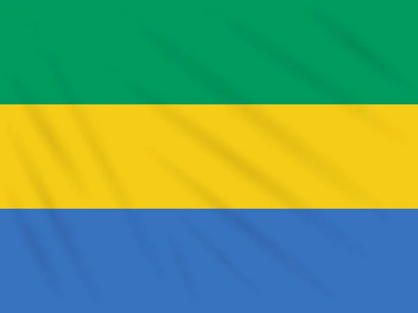 Gabon Gerçekçi Vektör Rüzgarda Sallanan Bayrak — Stok Vektör
