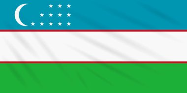 Özbekistan gerçekçi vektör rüzgarda sallanan bayrak.
