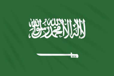 Suudi Arabistan gerçekçi vektör rüzgarda sallanan bayrak.