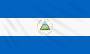 Nikaragua gerçekçi vektör rüzgarda sallanan bayrak.