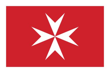 Sivil Malta bayrağı resmi oranı ve renkleri vektör.