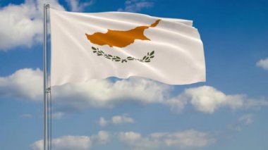Gökyüzü arka planı Kıbrıs Cumhuriyeti bayrağı