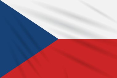 Çek Cumhuriyeti gerçekçi vektör rüzgarda sallanan bayrak.