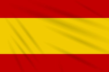 Sivil bayrak Rüzgar, gerçekçi vektör sallanan İspanya.