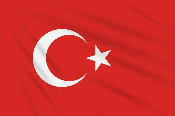 Drapeau Turquie Oscillant Dans Vent Vecteur Réaliste — Image vectorielle